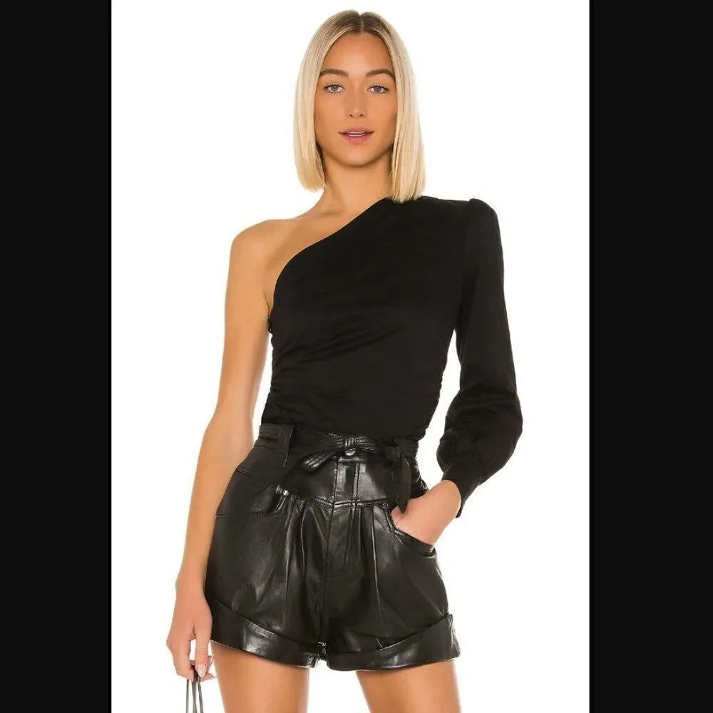 NWT Revolve x Superdown Preston One Shoulder Top in Black | Size XXS